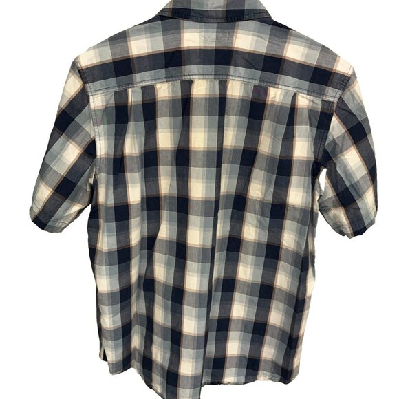 Carhartt Men’s Short Sleeve Button Down Shirt Size L Blue Plaid 100% Cotton - Picture 7 of 12